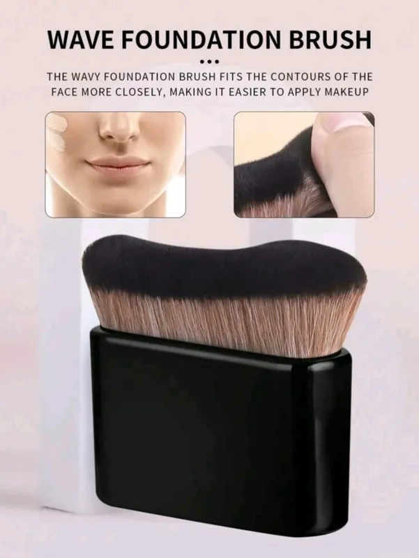 1 kuas alas bedak rose gold untuk tanning blending foundation blush on eyeshadow bronzer dan alas bedak pada wajah dan leher dengan bulu ujung tinggi dan rendah