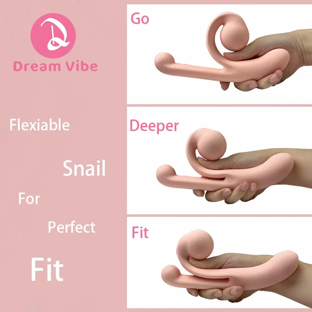 Csiga Műpénisz Vibrátor Állítható Clit Fit Behatolás G-Spot Dual Motors Pleasure Women Sex Toy Dupla stimulációs játék Szerelem 18+