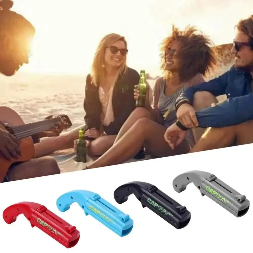 Φορητό Creative Cap Gun Flying Cap Launcher Ανοιχτήρι μπουκαλιών μπύρας καινοτομία Διασκεδαστικό εργαλείο ανοιχτήρι ποτών Αξεσουάρ δώρου για πάρτι κουζίνας