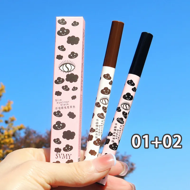 Pena Eyeliner Cair Matte Alami Ultra-tipis Pena Ulat Sutera Bulu Mata Bawah Cepat Kering Tahan Air Alat Rias Mata Halus Pigmen Tinggi
