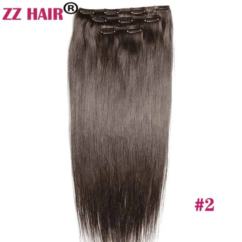 100% תוספות שיער Human Remy 16"-28" 80g-100g 3 יחידות סט 1x20 1x15 1x10 קליפס-בשלוש חתיכות אור ישר טבעי