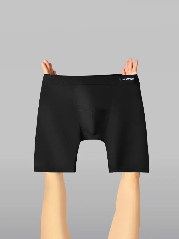 Caleçon de sport anti-usure pour hommes, sous-vêtement extensible, cinq quarts, boxer Modal, boxer long de course à séchage rapide