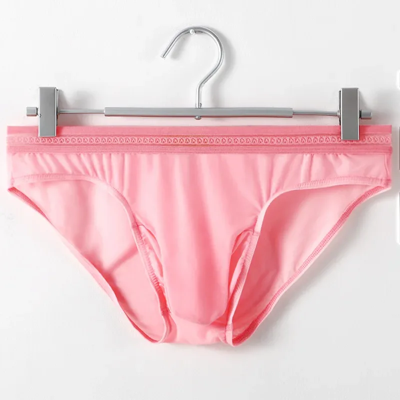 1/3PCS Men's Ice Silk Briefs Ultra-thin Quick Dry High Elastic Lace Waistband Panties Sexy Seamless Breathable Bikini Underwear