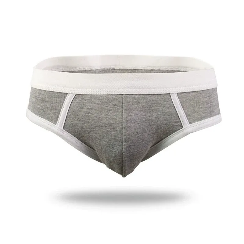 4PCS Men Cottn Briefs Underwear Simple Breathable Low Waist Lingerie Underpants Male Homewear Trunks Calzoncillos