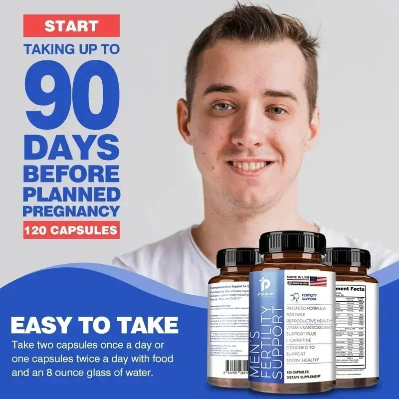 Fertility Capsules for Men Increase Sperm Quality Vitality Sperm Motility Count Booster Support Supplement