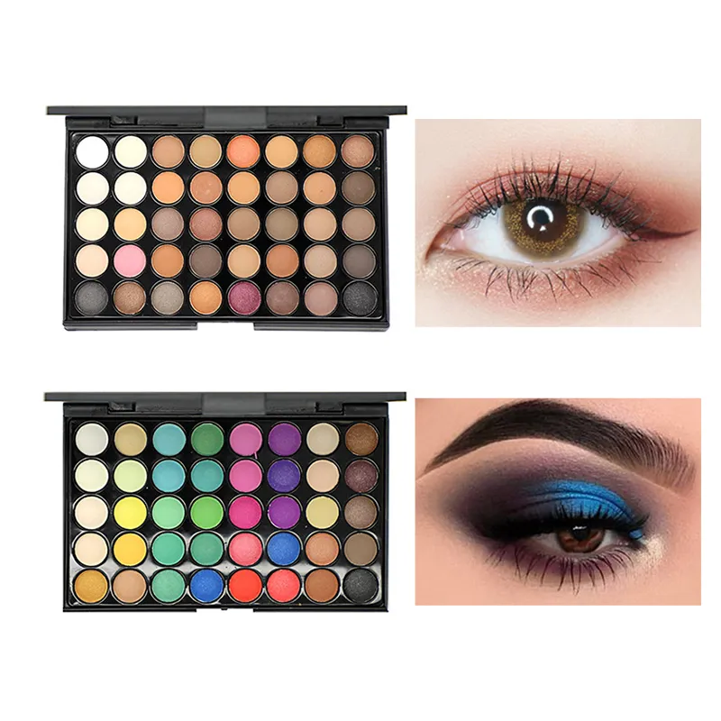 40 Χρώματα Glitter Eyeshadow Palette Ματ αδιάβροχη μακράς διαρκείας συμπιεσμένη πούδρα Earth Tone Women Eye Makeup Palette Cosmetics