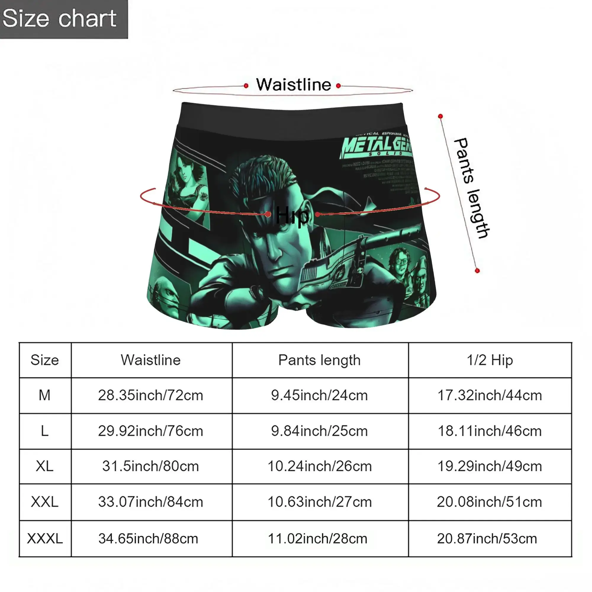 Male Fashion Metal Gear Soli Game Underwear Action Adventure Stealth Video Boxer Briefs Stretch Shorts Panties Underpants