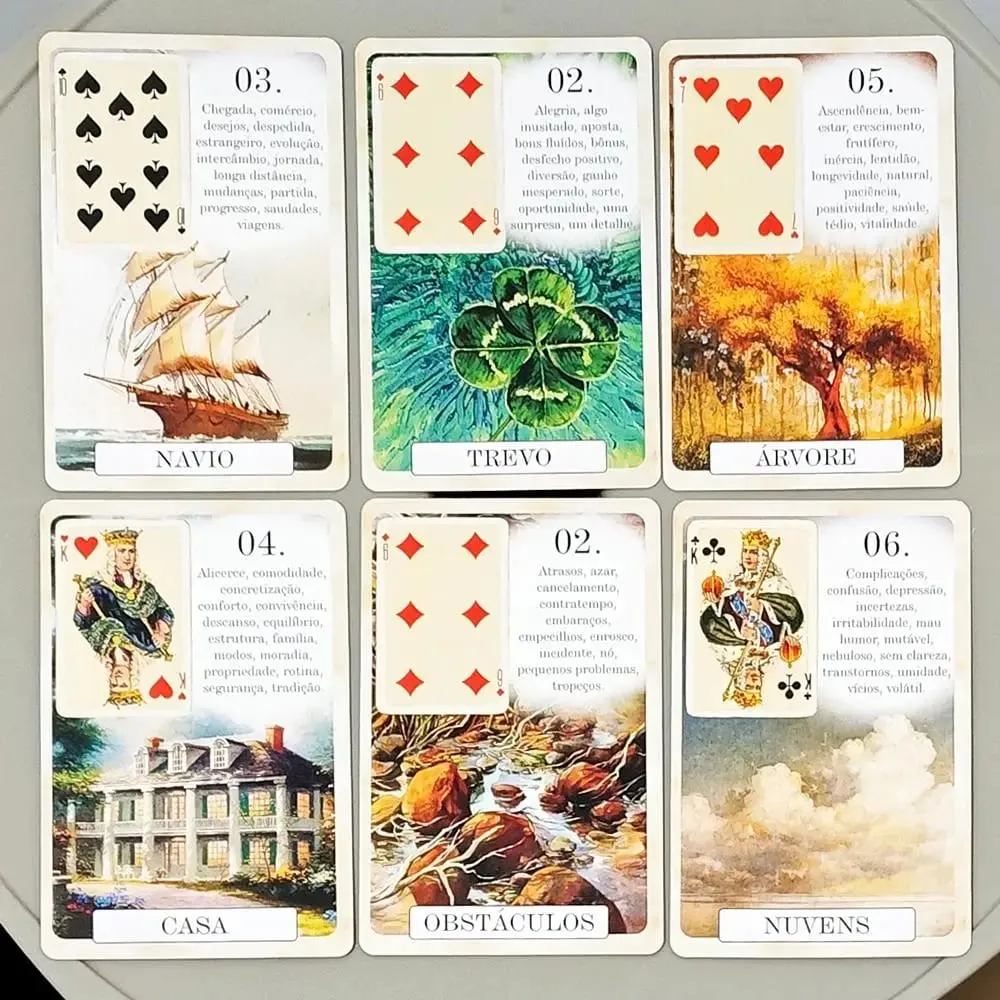 Classique Lenormand Deck 9*6cm - 37 μαντικές κάρτες Vintage Style - Κλασική Πορτογαλική Έκδοση Κάρτα με διπλό ανάγλυφο