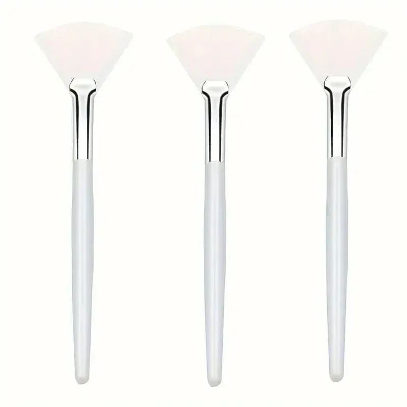 3/6/12pcs Praktikal na Facial Brushes Fan Shape Brush Flat Head Face Mask Applicator Soft Portable Mask Brushes Mga Cosmetic Tool — image 9