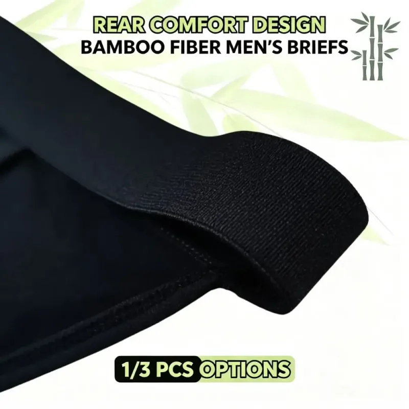 Soft Bamboo Fiber Men High‑Cut Bikini Briefs Integrated Pouch Moisture Wicking Athletic Underwear for Gym Training 1 3Pcs Set