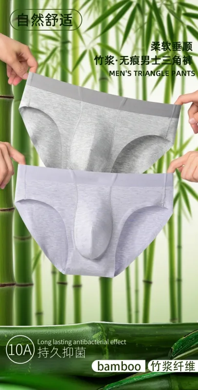 Men Sexy Briefs Bamboo Fiber Underwear Bulge Pouch Underpants 10A Antibacterial Breathable Sports Panties Soft Knickers Shorts