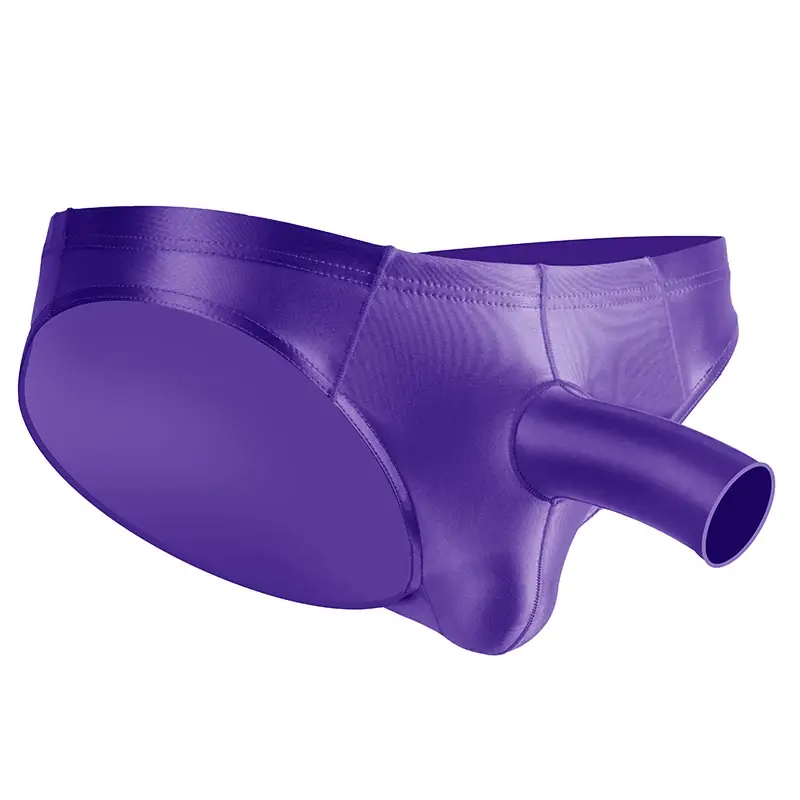 High Elastic Bikini Briefs gay Men's glossy underwear open Pouch Panties Men Smooth gay underwear