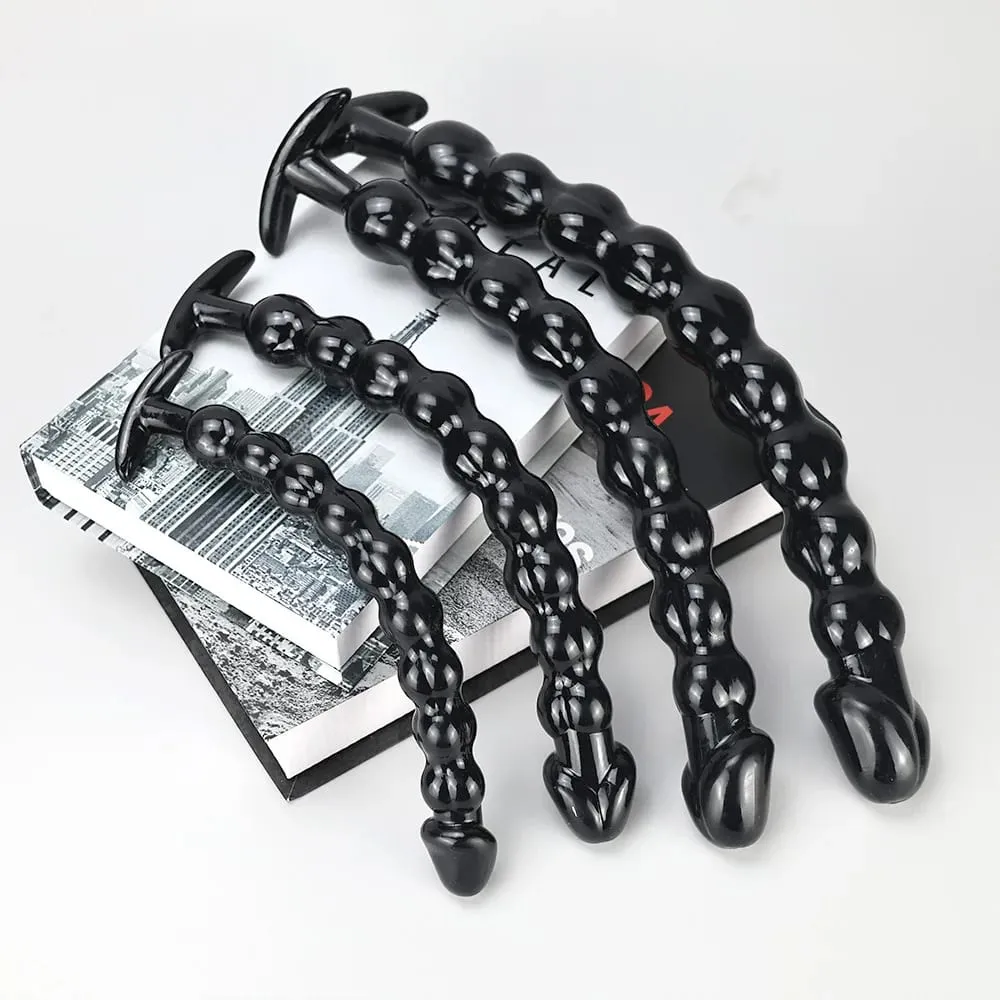 40cm Glass Dildo Artificial Penis Dick Crystal Anal Bead Butt Plug Prostate Massage Masturbate Sex Toy For Adult Women