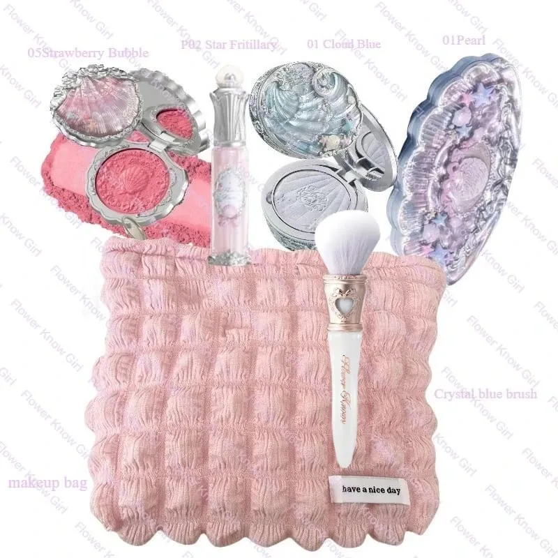 Σετ μακιγιάζ Flower Knows Shell's Jewel Collection Full Professional Face Palette Blush Eyeshadow Cream για τα χείλη Σετ βάλσαμου για highlighter