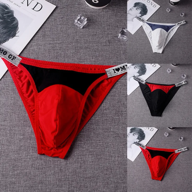 1PC Men Sexy Underwear Briefs Minimalist Sexy T-shaped Pants Low Waist Pouch Panties Breathable Thin Underpants