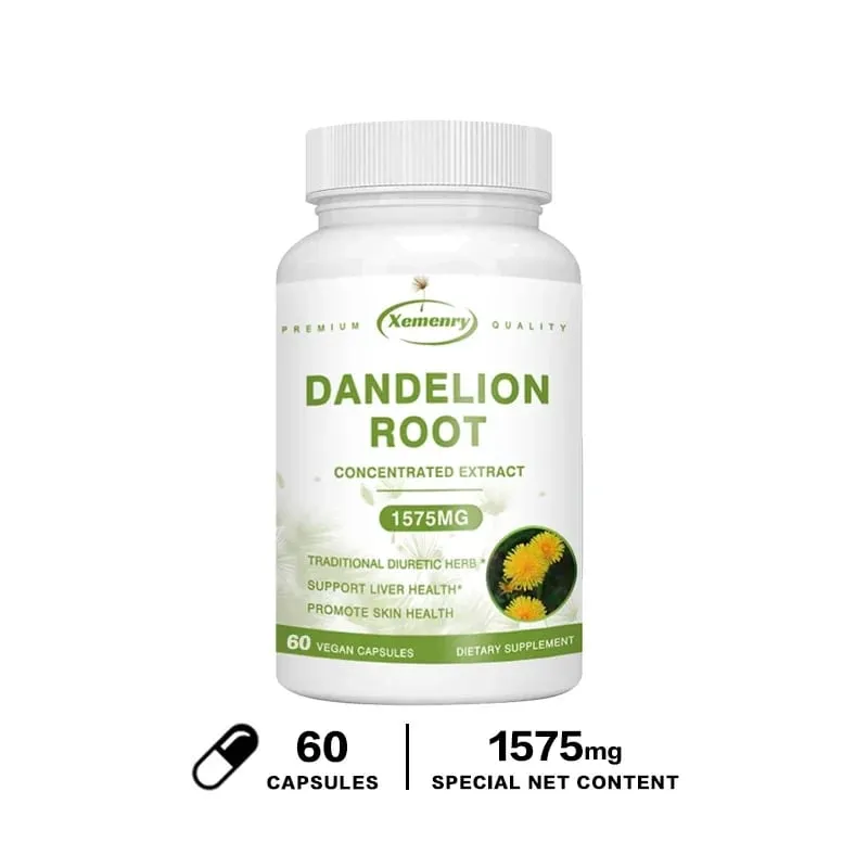 Dandelion Root Extract Capsules para sa Liver Detox Protection Suporta sa Atay Malakas na Immune System Normal na Presyon ng Dugo at Asukal