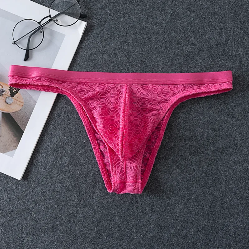 Men Thongs Briefs Jacquard Sheer Men's Underwear Sexy Accessories Hot Low Rise Pouch Very Hot Lingerie Breathable Underpants