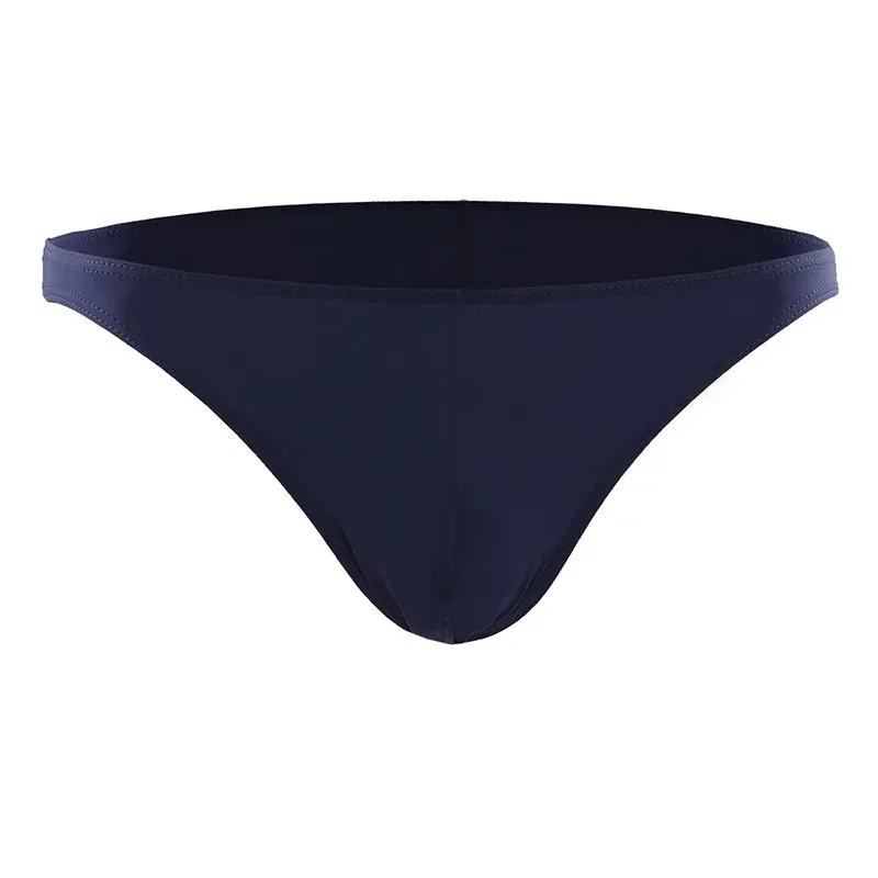 Summer Men's Breathable Ice Silk Underwear - Thin Style, Sexy Low-Waist Tight Fit, Seamless Small Triangle Bottom