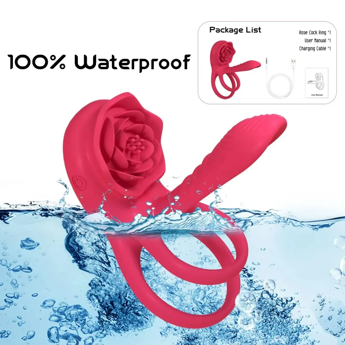 Rose Penis Cock Ring Vibrátor Erőteljes péniszhüvely-stimulátor Késleltetett magömlés G-pont Clitoralis masszírozó szexjáték 18 év feletti pároknak
