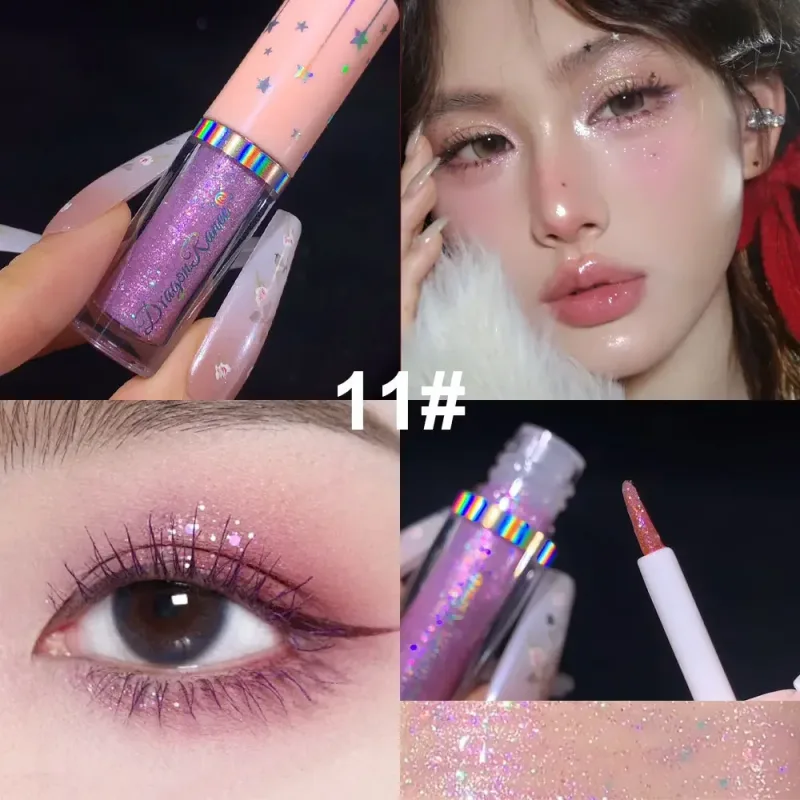 נצנצים כחולים נוזלי Eyeshdaow גליטר ג'ל מבריק מתכתי אייליינר עט יהלום שימר עמיד למים עיניים כלי איפור מסיבת יופי