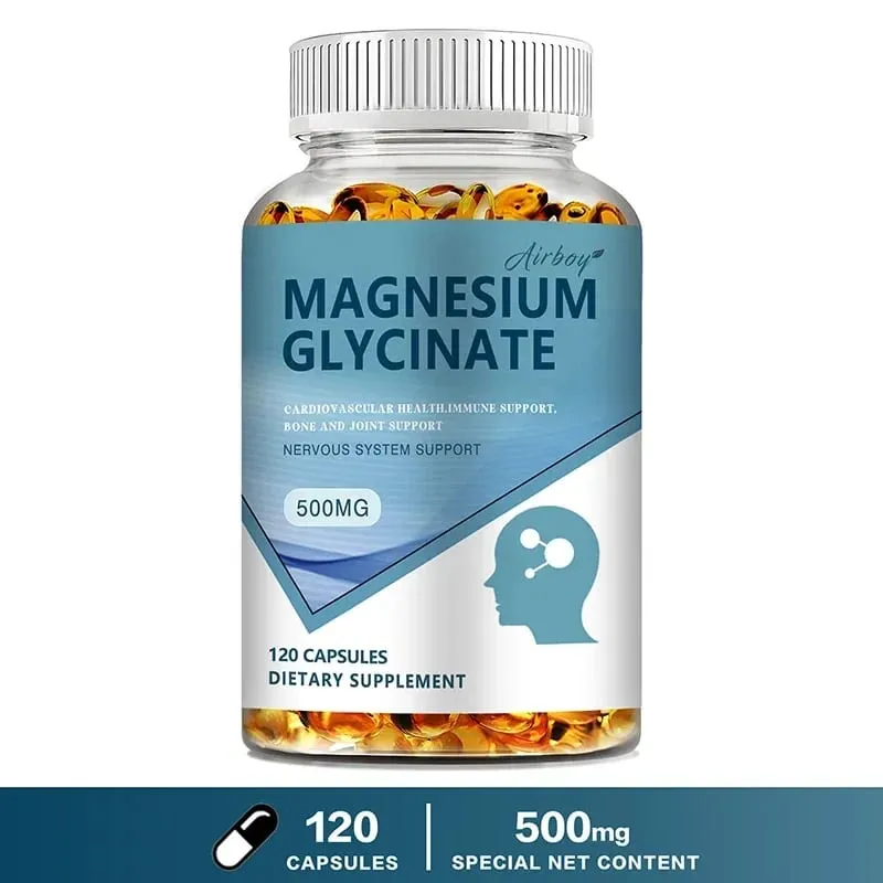 Magnesium Glycinate - Nerves System Improve Mood Nervous Muscles Recovery Heart Health Sleep Quality Support