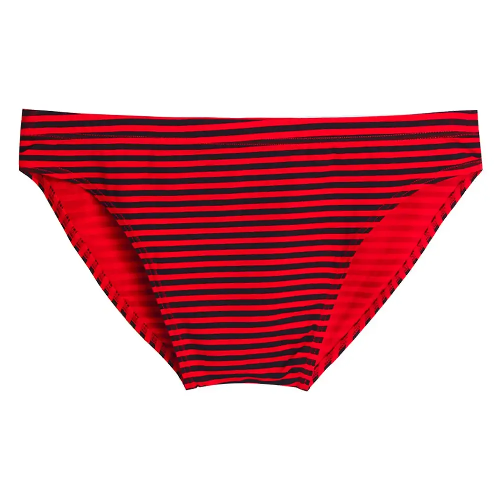Men Stripe Briefs High Stretchy Soft No Pouch Narrow Side Sissy Underwear Pantie Breathable Daily Wear Triangle Panties