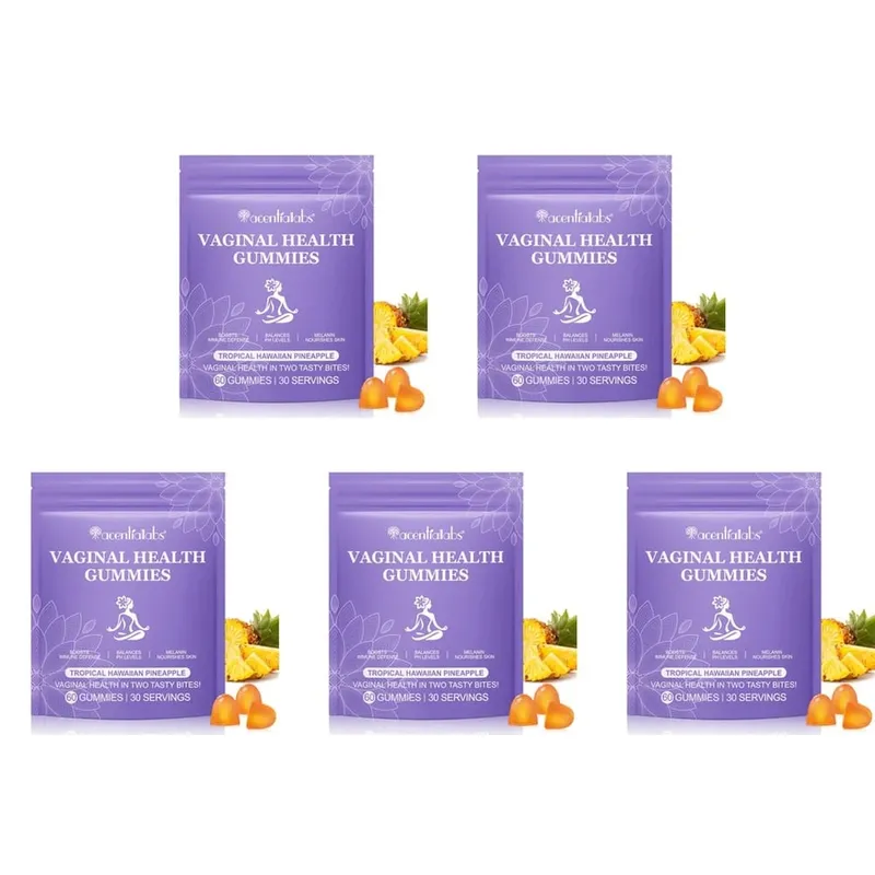 גומי בריאות נרתיק של Acentiallabs עם Bacillus Coagulans וויטמין C תומכים בהגנה חיסונית ובאיזון PH 60 גומי