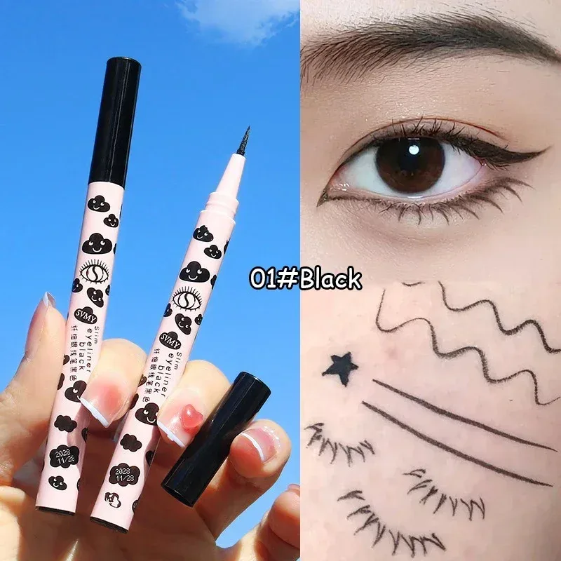 Pena Eyeliner Cair Matte Alami Ultra-tipis Pena Ulat Sutera Bulu Mata Bawah Cepat Kering Tahan Air Alat Rias Mata Halus Pigmen Tinggi