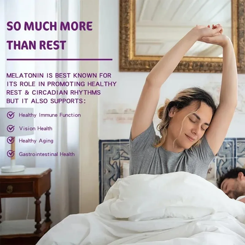 Melatonin Capsules - A Sleep Aid Help You Fall Asleep Faster Promote Sleep Health and Improve Sleep Quality