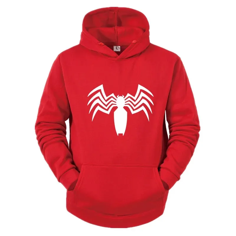 2026 Autumn and Winter New Men's Hoodie Street Fashion Spider Print Sportswear Women's fleece Casual Fun Wear