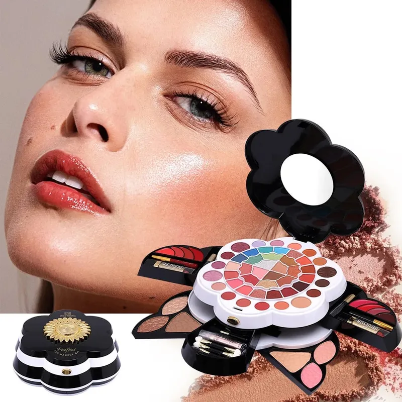 Κορυφαία σε πωλήσεις All-in-One Κιτ θήκης μακιγιάζ Eyeshadow Lipstick Blush Highlight Palette Φορητό πλήρες σετ καλλυντικών μεγάλης διάρκειας