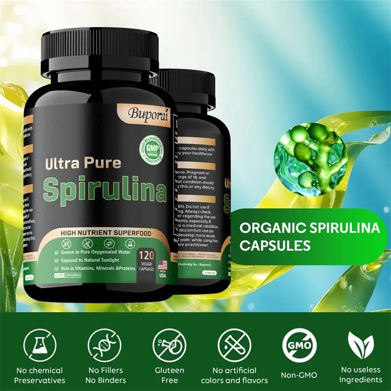 Organic Spirulina - Detoxification Immune System Cardiovascular Antioxidant Nagpapabuti ng Digestive Health