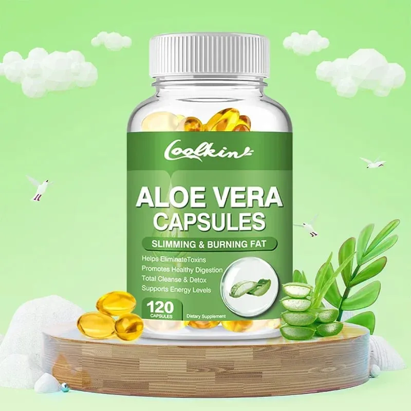 Aloe Vera Extract Capsules - Supports Intestinal Digestive and Immune Health Relieves Constipation and Balances Stomach AcidSu