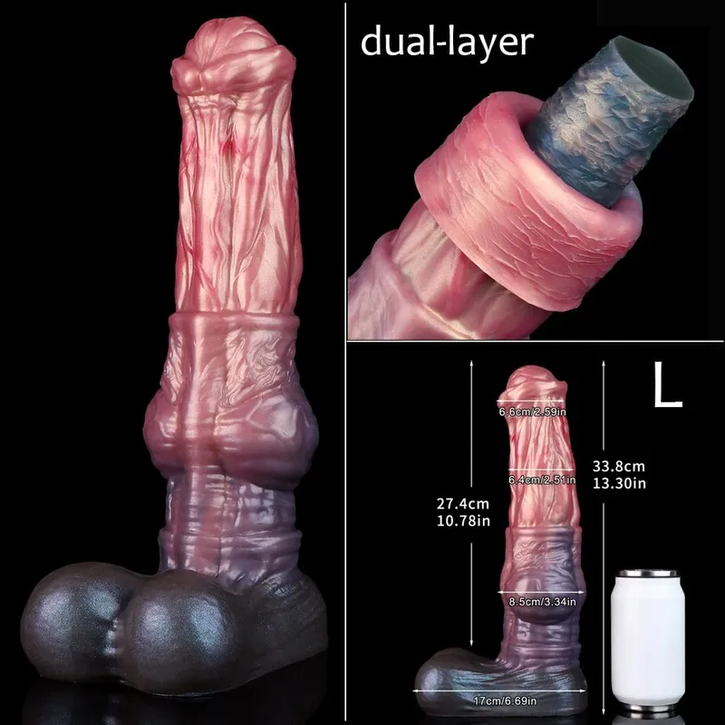Διπλό στρώμα σιλικόνης Fantasy Dog Knot Dildo Blue Butt βύσμα με κορόιδο πρωκτικό διαστολέα Αυνανικό παιχνίδι σεξ για ενήλικες 18+