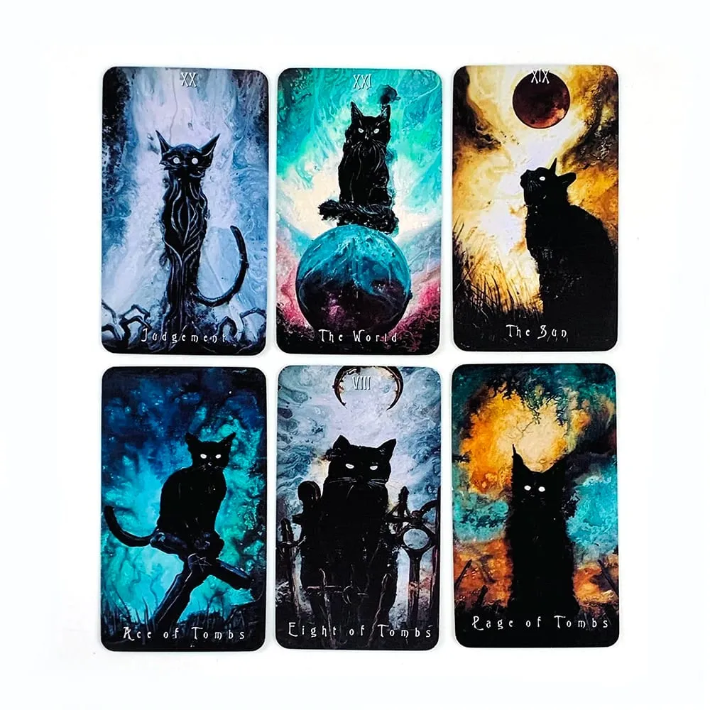 Bagong Tarot Haunted Cat Tarot Deck Fate Divination Oracle Board Game Playing Card Family Party Entertainment Card Game