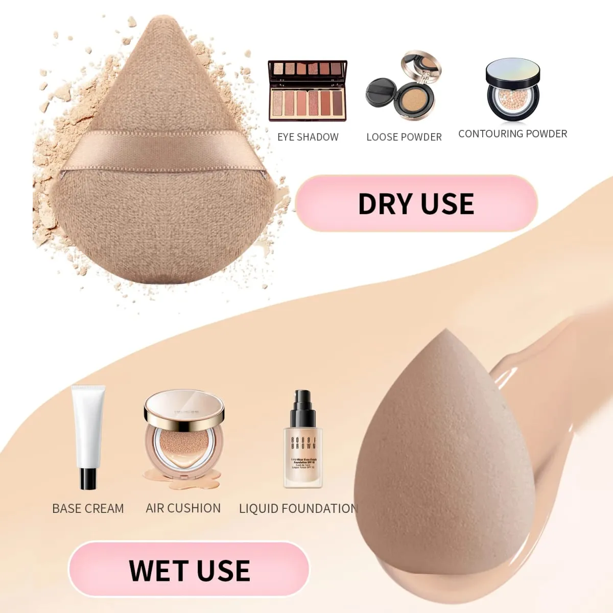 33 Buah Kit Alat Rias 20 Kuas Rias dengan Mangkuk Pembersih Puff Bedak Set Rias Mata Wajah Penuh Penjepit Bulu Mata