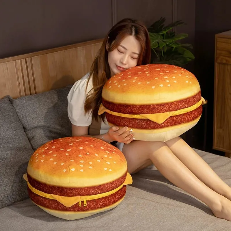 Bagong Creative Burger Plush Toy Soft Padded Plush Cushion Cute Hamburger Pillow Sofa Chair Cushion Boys Girls Kids Birthday Gift