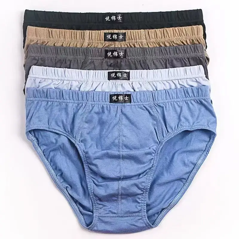 5Pcs/Lot Cotton Underpants For Men Briefs Male Underwear Knickers Panties Pant Shorts 2025 Sexy Undies XL 2XL 3XL 4XL 5XL 6XL