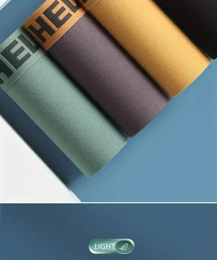 10Pcs/Set Men's Underwear High Stretch Boxer Shorts Breathable Soft Men's Shorts Comfortable Aisa Size L-4XL Men Briefs