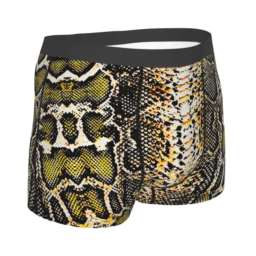 Custom Snake Skin Print Underwear Men Stretch Snakeskin Animal Texture Boxer Briefs Shorts Panties Soft Underpants For Homme