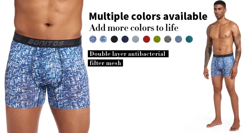 6 Pieces Solid Color Men's Panties BONITOS Letter Waistband Boxer Briefs Cotton Underwear Mens Boxers Classic Men Underpants