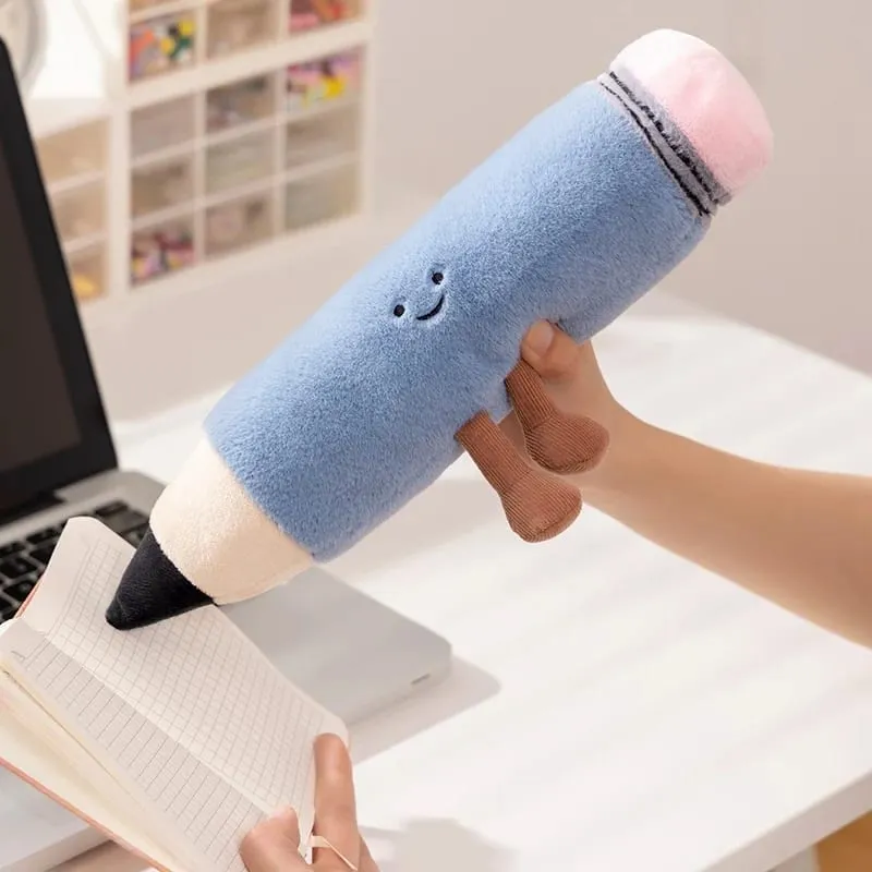 Kawaii נייר מכתבים סחורה צעצוע קטיפה ממולא ספר סרגל דמוי אדם מחדד כרית מחק כרית קישוט מתנה
