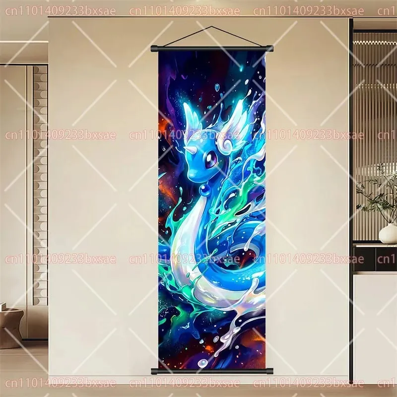 Pokémon Anime HD Scroll Painting Eevee Pikachu Suicune Charizard Mewtwo Διακόσμηση τοίχου με φόντο αφίσα Παιδικό δώρο