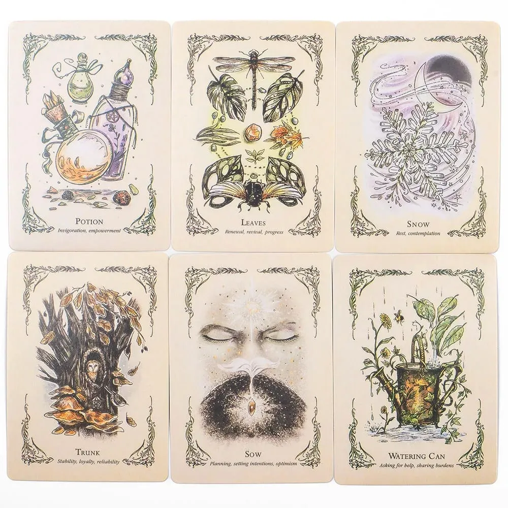 The Green Witch's Oracle Deck 50Pcs Divination Fate Tarot Oracle Cards Party Entertainment Επιτραπέζιες κάρτες παιχνιδιών 10,3*7,3cm TK119K