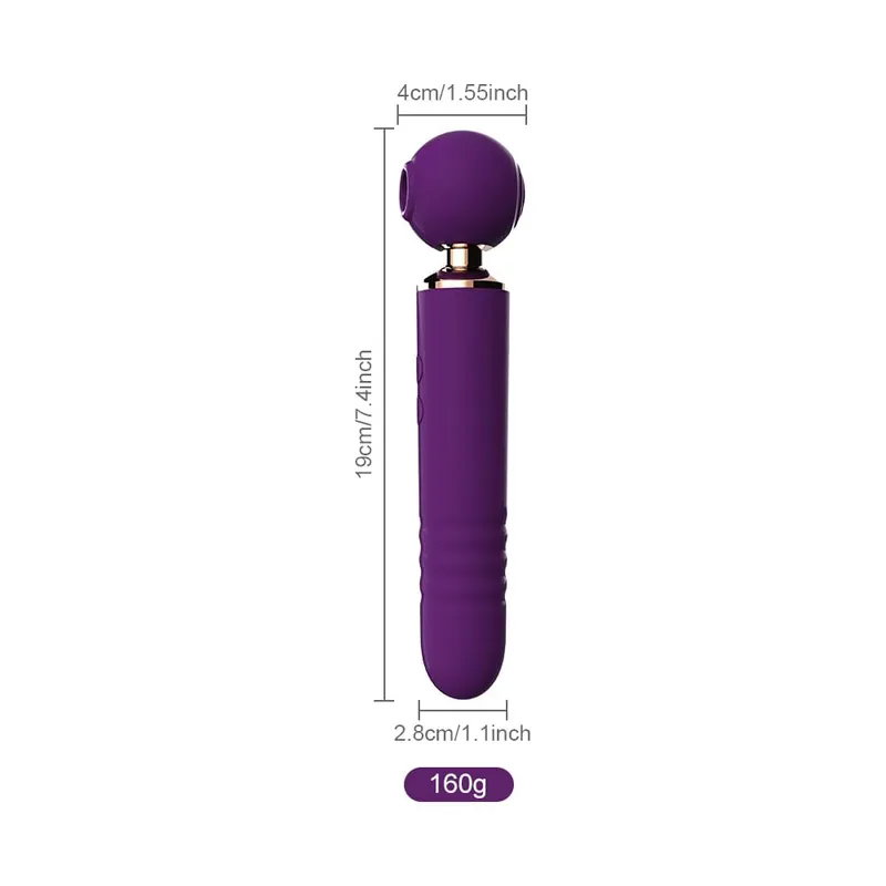 Powerful Av Magic Wand Vibrators For Women 3in1 Sex Toys Telescopic Dildo G Spot Stimulator Tapping Clitoris Sucker And Massager