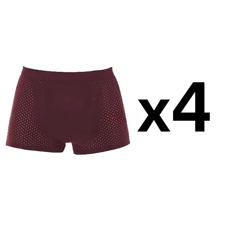 4Pcs Men's Boxer Briefs Ultra Soft Anti Odor Underwear Breathable Mesh with Ventilation Holes Stretch Comfort for Daily