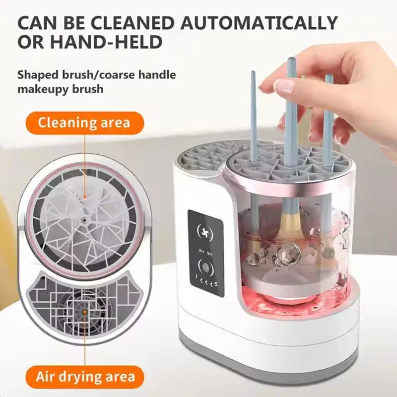 NIEUW Elektrisch 3 IN 1 make-upborstelreinigingsmachine Make-upborsteldroger Draagbare automatische USB-cosmetische borstels Cleaner Tool