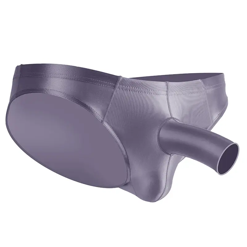 High Elastic Bikini Briefs gay Men's glossy underwear open Pouch Panties Men Smooth gay underwear