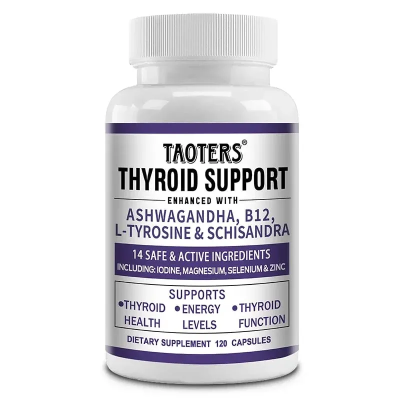 Thyroid Support with Iodine - 120 Capsules (Non-GMO)Energy & Focus & Boost Metabolism - Thyroid Health Supplement