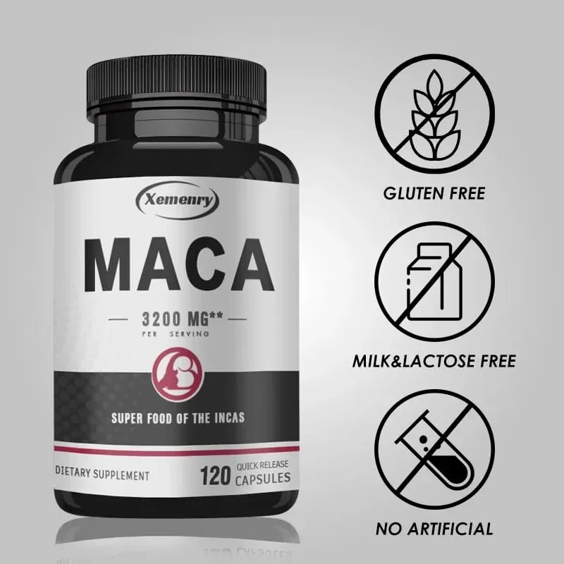 Ultimate Organic Black Maca Capsule Supplement 3200 Mg (per Serving) 120 Quick Release Capsules Men's Enhancement Formula
